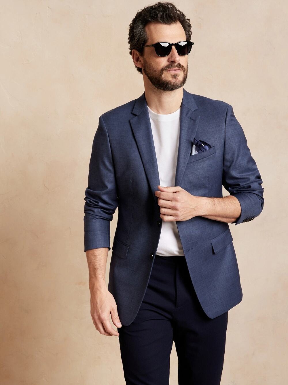 Banana Republic Slim Italian Wool Suit Jacket, BLUE SIZE 44R 44 R #550208 W0603H